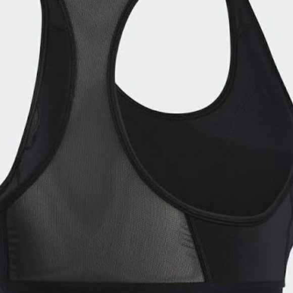 ADIDAS WOMEN'S 3 STRIPES FLORAL SPORT BRA BLACK - Picture 4 of 14